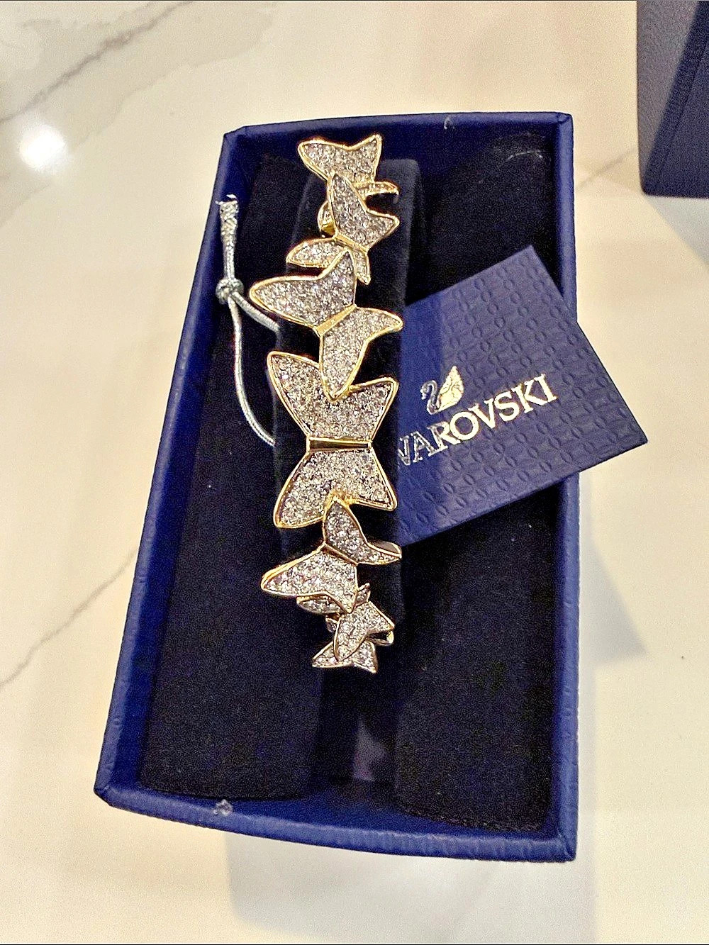 Swarovski Idyllia Lilia Butterfly Bracelet Gold & Silver Medium NWT